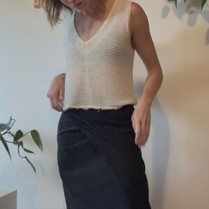 Vintage Y2K Semi-Sheer Crochet Tank Top (Size M)